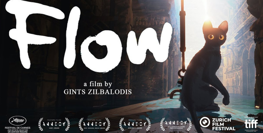 Projection cinéma "FLOW" chef d'oeuvre animé à Ostréapolis au Tour-du-Parc