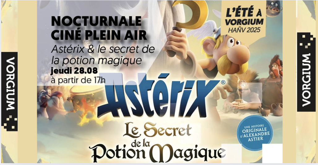 Astérix & le secret de la potion magique - Nocturnale ciné en plein air au jardin archéologique à Vorgium