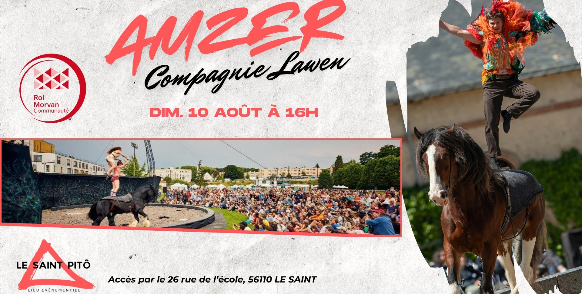 Spectacle équestre " Amzer - métamorphose " de la compagnie Lawen - Le Saint Pitô