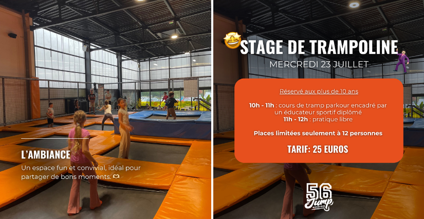 Stage de trampoline pour ados dès 10 ans chez Jump Session à Vannes 