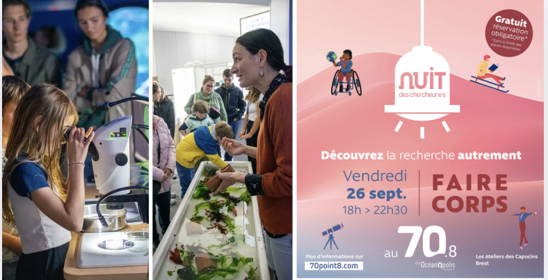 Nuit des Chercheur.e.s pour explorer la science en famille au 70.8 aux Ateliers des Capucins à Brest