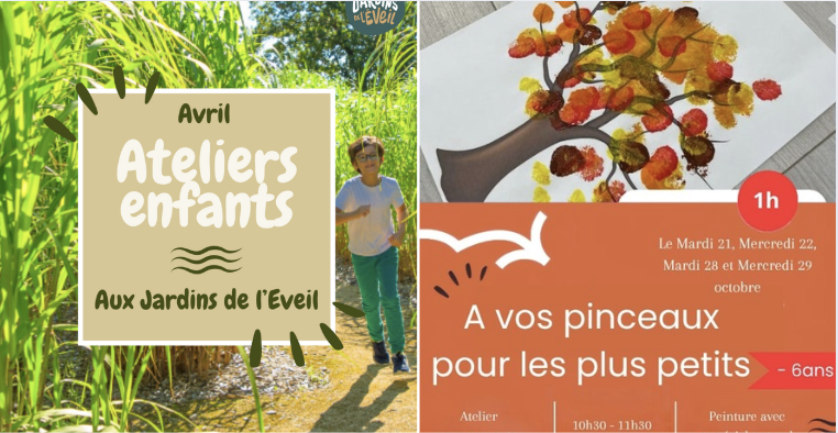 Atelier parent-enfant de peinture naturelle pour les de -6 ans aux Jardins de l'Éveil à Saint-Thonan 