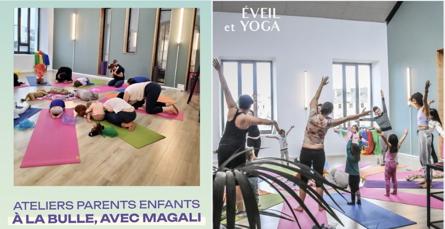 Yoga parents-enfants à Brest : atelier sensoriel pour les 3-6 ans à La Bulle – Climb Up Brest
