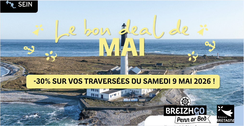 Le bon plan de mai : -30% sur votre traversée vers l'Ile de Sein avec Breizhgo Penn ar Bed