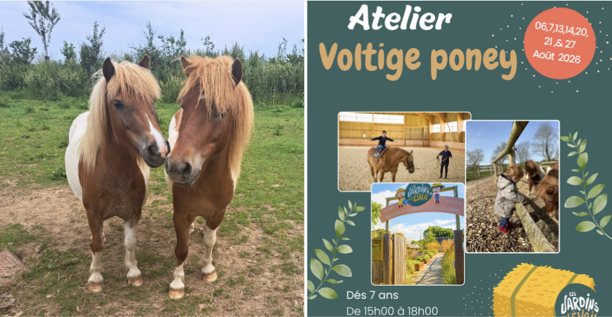 Stage d'initiation à la voltige et poneys aux Jardins de l'Éveil, à St-Thonan