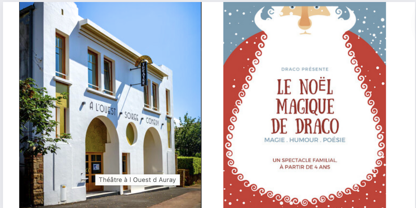 Spectacle "Le Noël Magique de Draco", en famille dès 4 ans au Théâtre à l'Ouest à Auray
