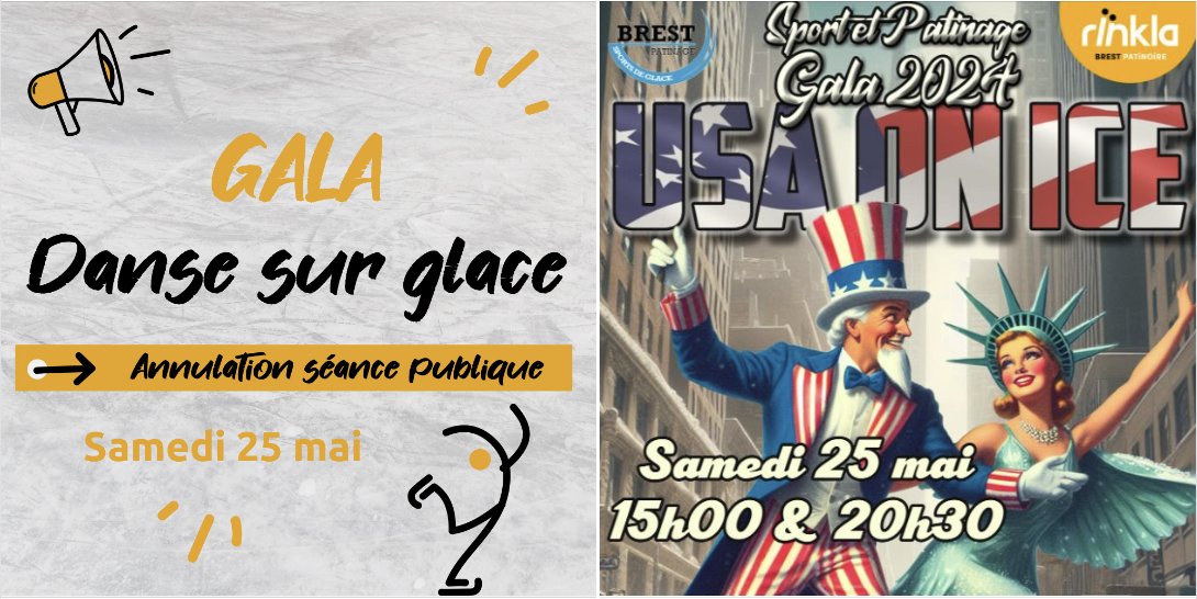 Spectacle Sons et Lumières, sur le thème "USA on ice" à Rïnkla Brest Patinoire