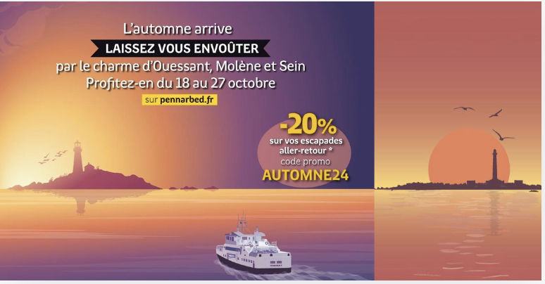 Offre promos effrayantes : -20% sur vos escapades vers les îles avec la Penn Ar Bed