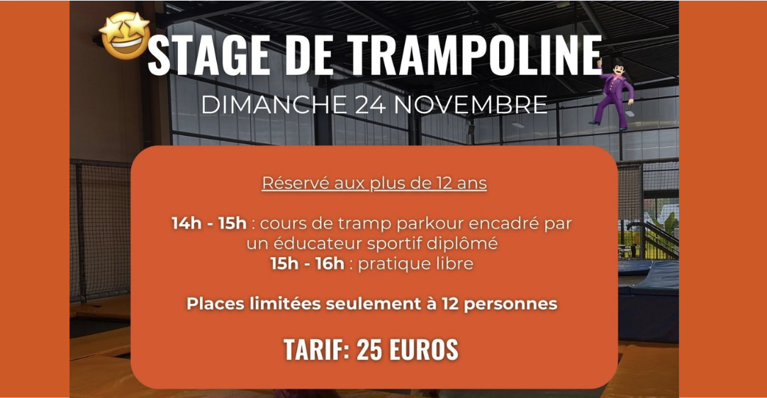 Stage de trampoline pour ados dès 12 ans chez Jump Session à Vannes 