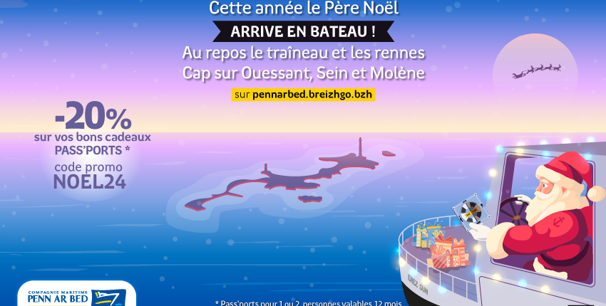 Offre promos de noël : -20% sur vos escapades vers les îles avec la Penn Ar Bed