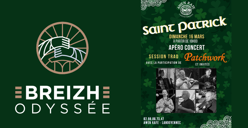 Soirée spéciale Saint Patrick - Breizh Odyssée à Landevennec Soirée spéciale Saint Patrick à l'Awen KAFE - Breizh Odyssée à Landevennec