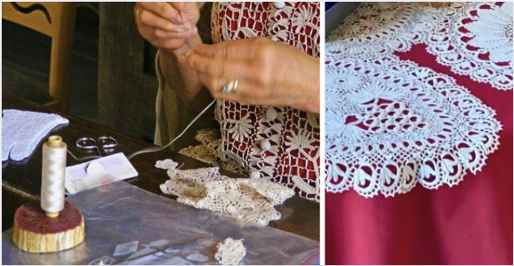 Atelier picot bigouden par Lucile Chever pour ados au musée de la Conserverie Alexis Le Gall à Loctudy