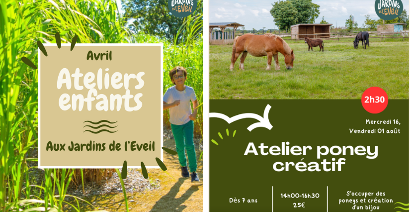 Atelier "Poney créatif " pour enfants dès 7 ans aux Jardins de l'Éveil à Saint-Thonan