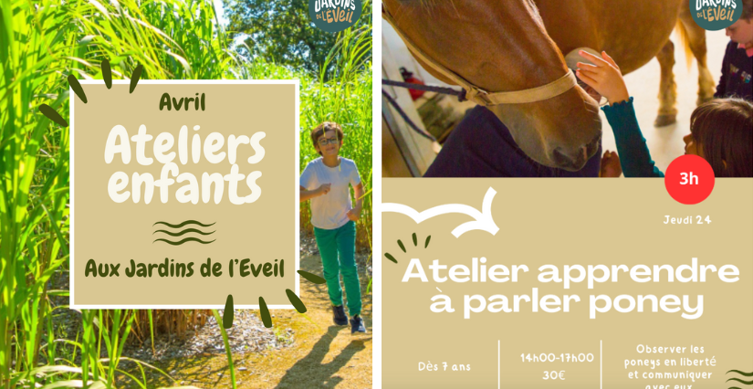 Apprendre à parler au poney - Atelier nature pour enfants dès 7 ans aux Jardins de l'Éveil à Saint-Thonan