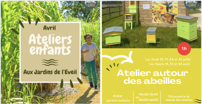 Atelier parents-enfants autour des abeilles aux Jardins de l'Éveil à Saint-Thonan