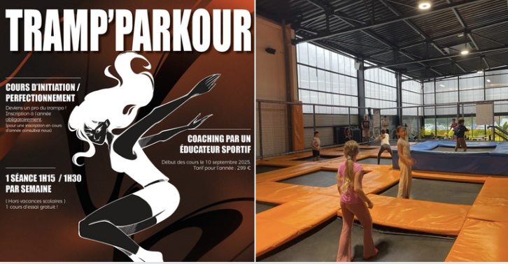Inscriptions cours de tramp'parkour pour enfants dès 7 ans et ados - Jump Session à Vannes