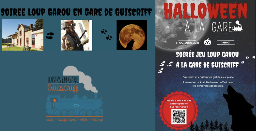 Jeu Loup-Garou enfants dès 8 ans pour Halloween en Gare de Guiscriff