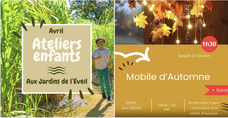 Atelier mobile d'automne pour les enfants de +6 ans aux Jardins de l'Éveil à Saint-Thonan