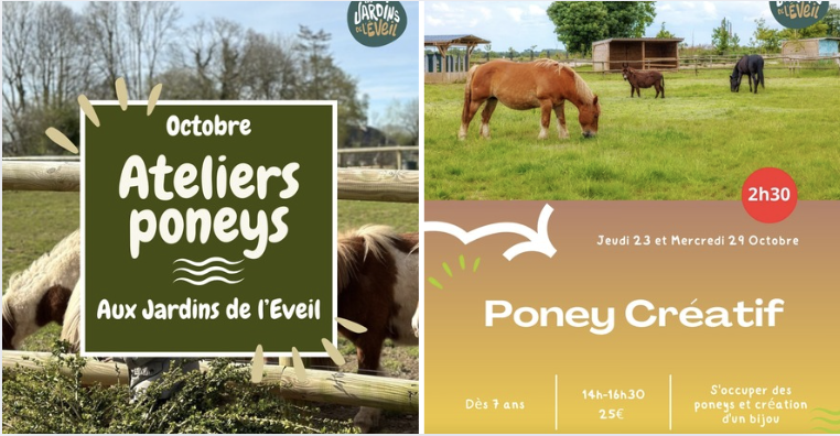 Atelier "Poney créatif " pour enfants dès 7 ans aux Jardins de l'Éveil à Saint-Thonan