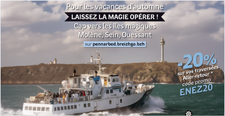 Offre promo de l'automne : -20% sur vos escapades vers les îles avec BreizhGo Penn Ar Bed