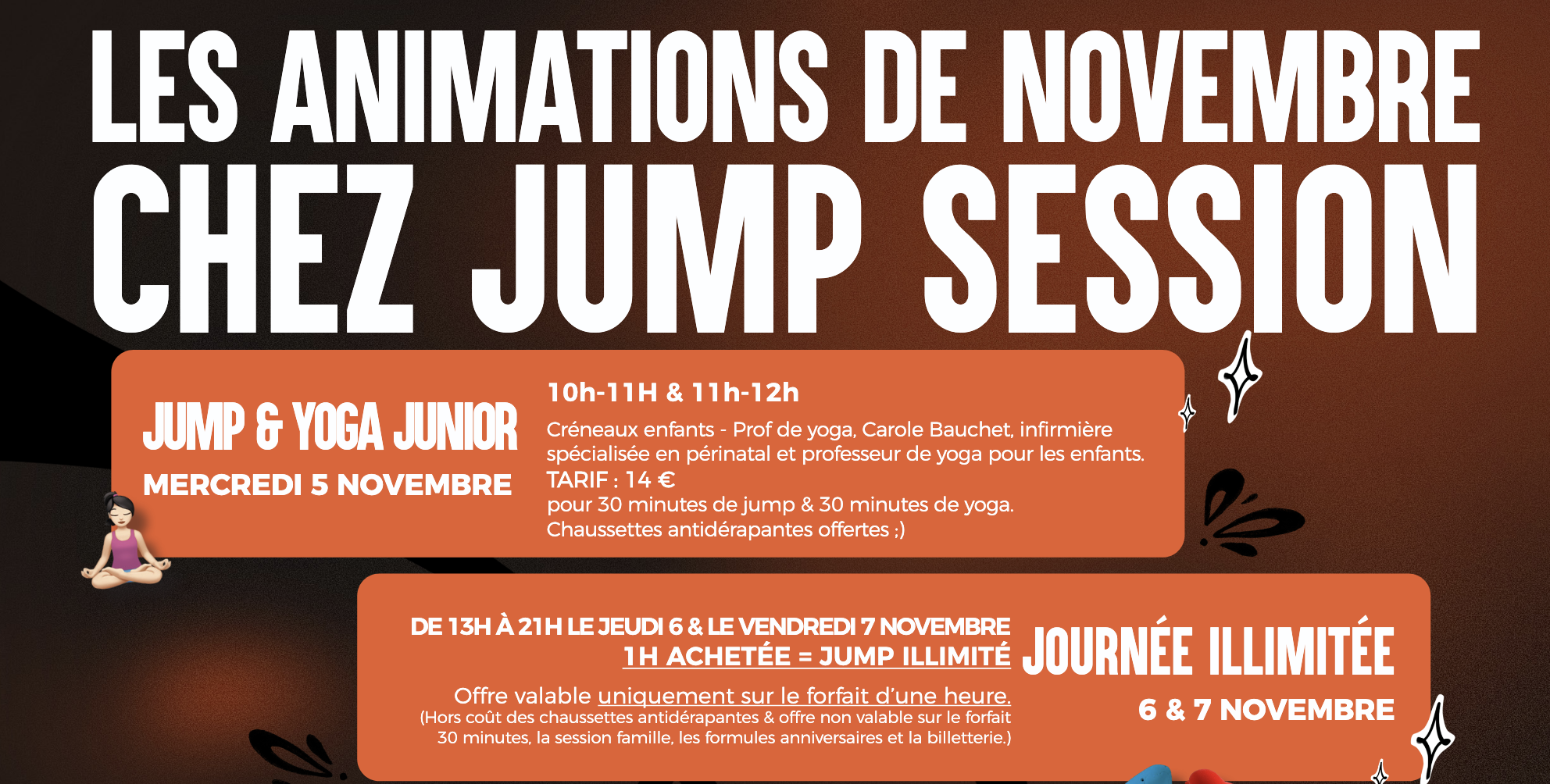 Jump & yoga junior au Jump Session - Trampoline parc à Vannes