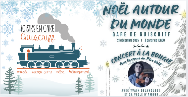Concert à la bougie - Noël autour du monde à la viole d’amour à la gare de Guiscriff