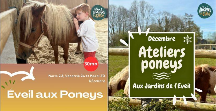 Atelier éveil au poney parent/enfants -4 ans aux Jardins de l'Éveil à Saint-Thonan