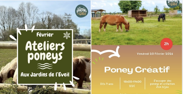 Atelier "Poney créatif " pour enfants dès 7 ans aux Jardins de l'Éveil à Saint-Thonan