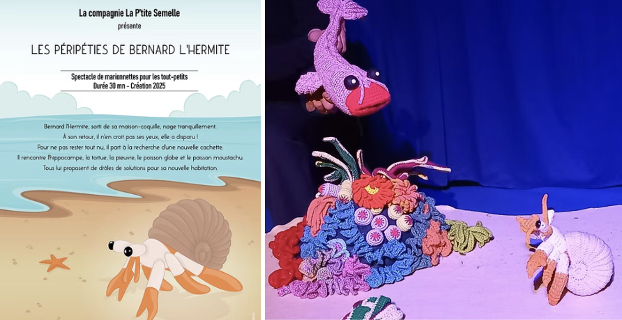 Spectacle de Marionnettes pour les tout-petits " Les péripéties de Bernard l'Hermite" au théâtre de Dinéault