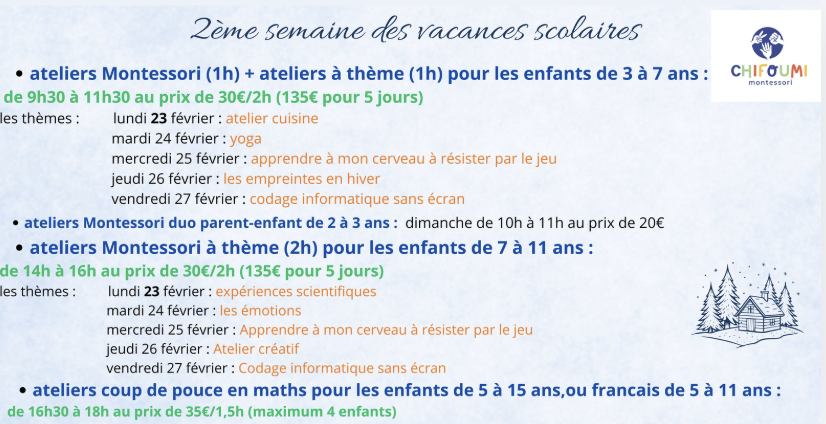Ateliers Chifoumi Montessori à Vannes pendant les vacances d'hiver (2–11 ans)