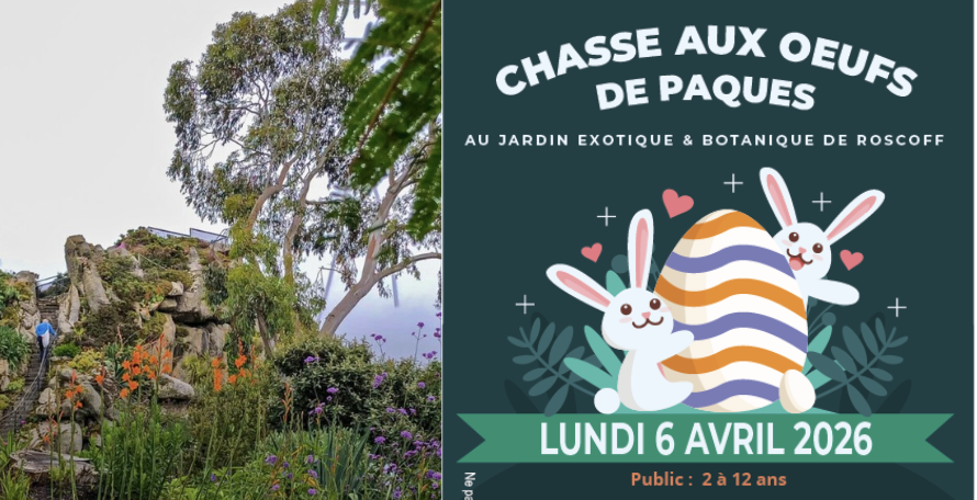 Chasse aux œufs de Pâques en famille au Jardin Exotique & Botanique de Roscoff