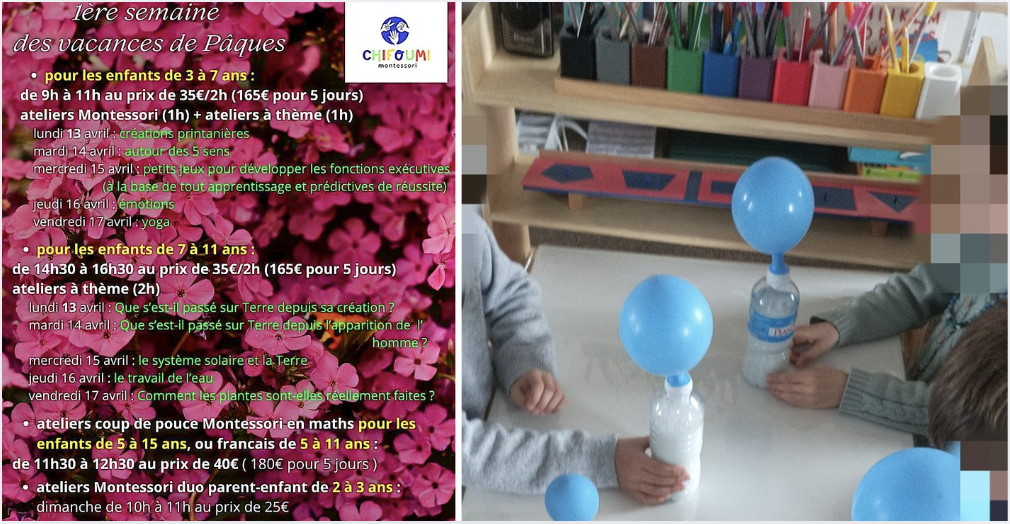 Ateliers Chifoumi Montessori à Vannes pendant les vacances de printemps (2–11 ans)
