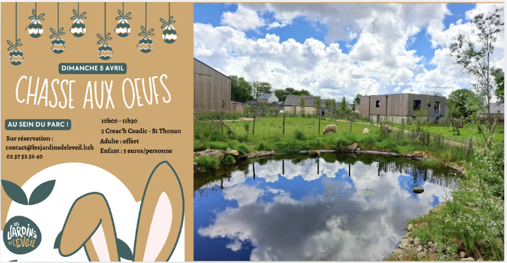 Chasse aux oeufs gourmande et festive aux Jardins de l'Éveil - Saint-Thonan