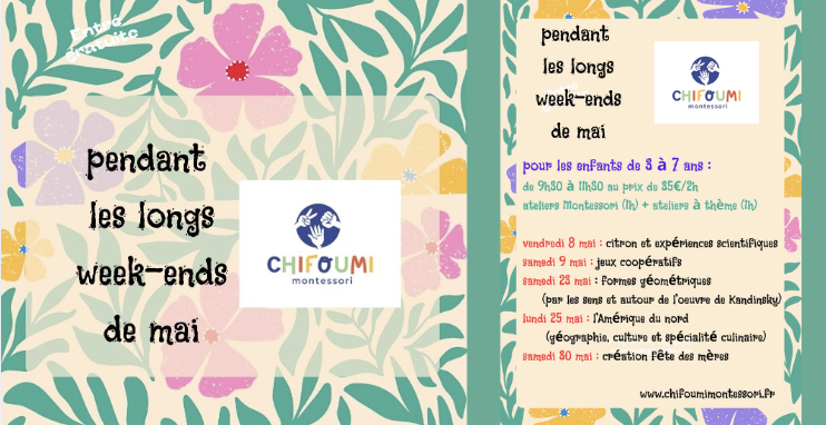 Ateliers créatifs et éducatifs Chifoumi Montessori à Vannes : Le programme des 3-7 ans