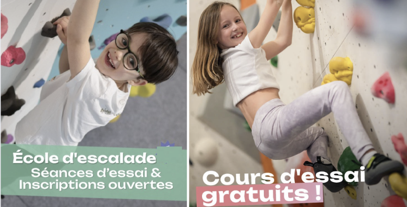 Cours d'essai gratuits pour les 3 à 18 ans à l'école d'escalade - Climb Up Brest