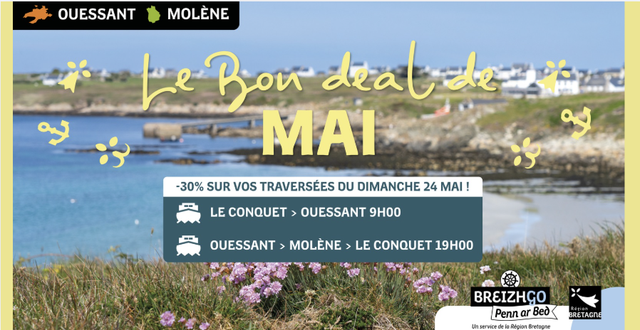 Le bon plan du weekend de la Pentecôte : -30% sur vos traversées avec Breizhgo Penn ar Bed