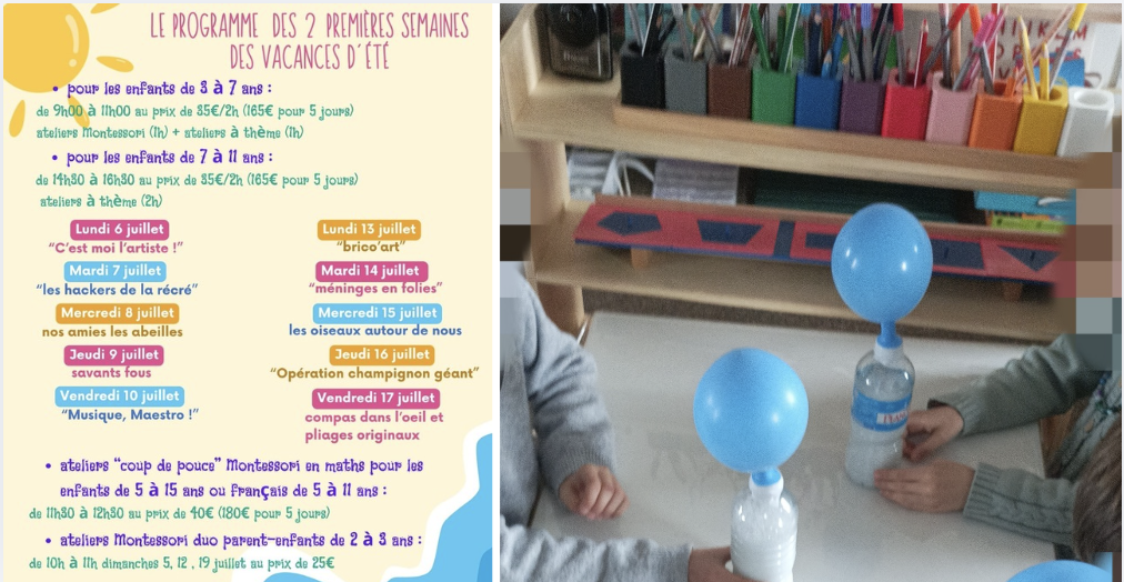 Ateliers Chifoumi Montessori à Vannes pour occuper les enfants pendant les vacances d'été