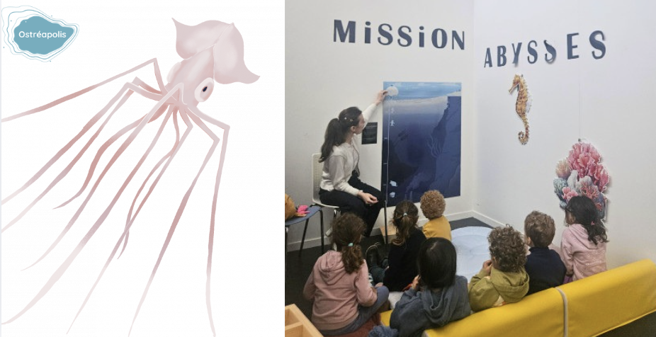 "Qui habite au fond des océans ?", atelier 3-6 ans à Ostréapolis, Le Tour-du-Parc