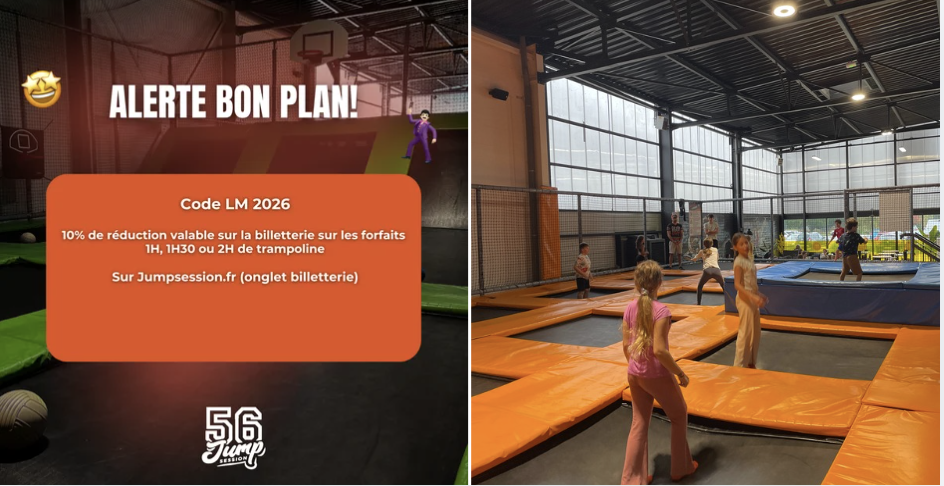 Code promo Jump Session : 10% de réduction sur vos sessions trampoline - Vannes