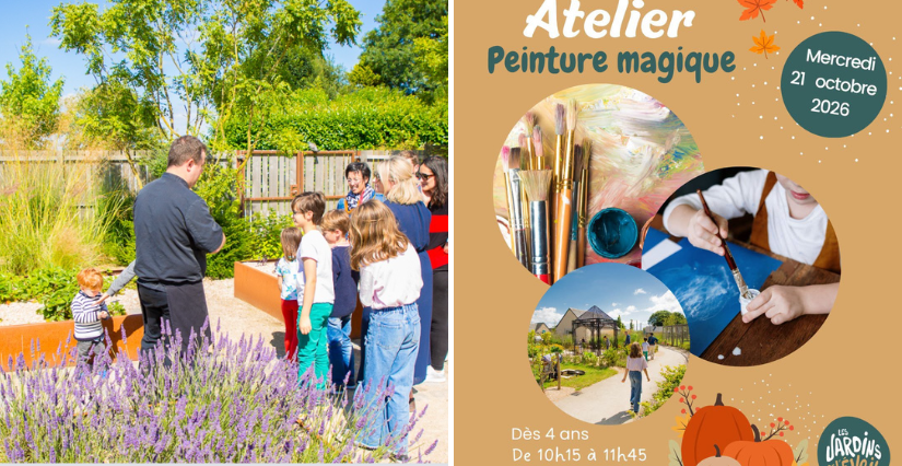 Peinture magique - atelier créatif enfant dès 4 ans aux Jardins de l'Éveil à Saint-Thonan